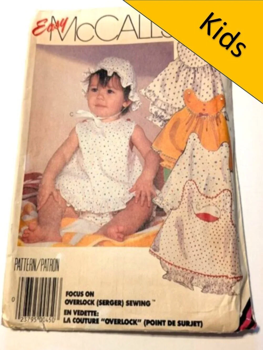 McCalls 3073 Baby EASY Sewing Pattern Sundress, Hat, Applique & Toy